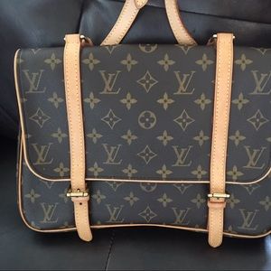 Auth. LV 3 way backpack brown monogram canvas